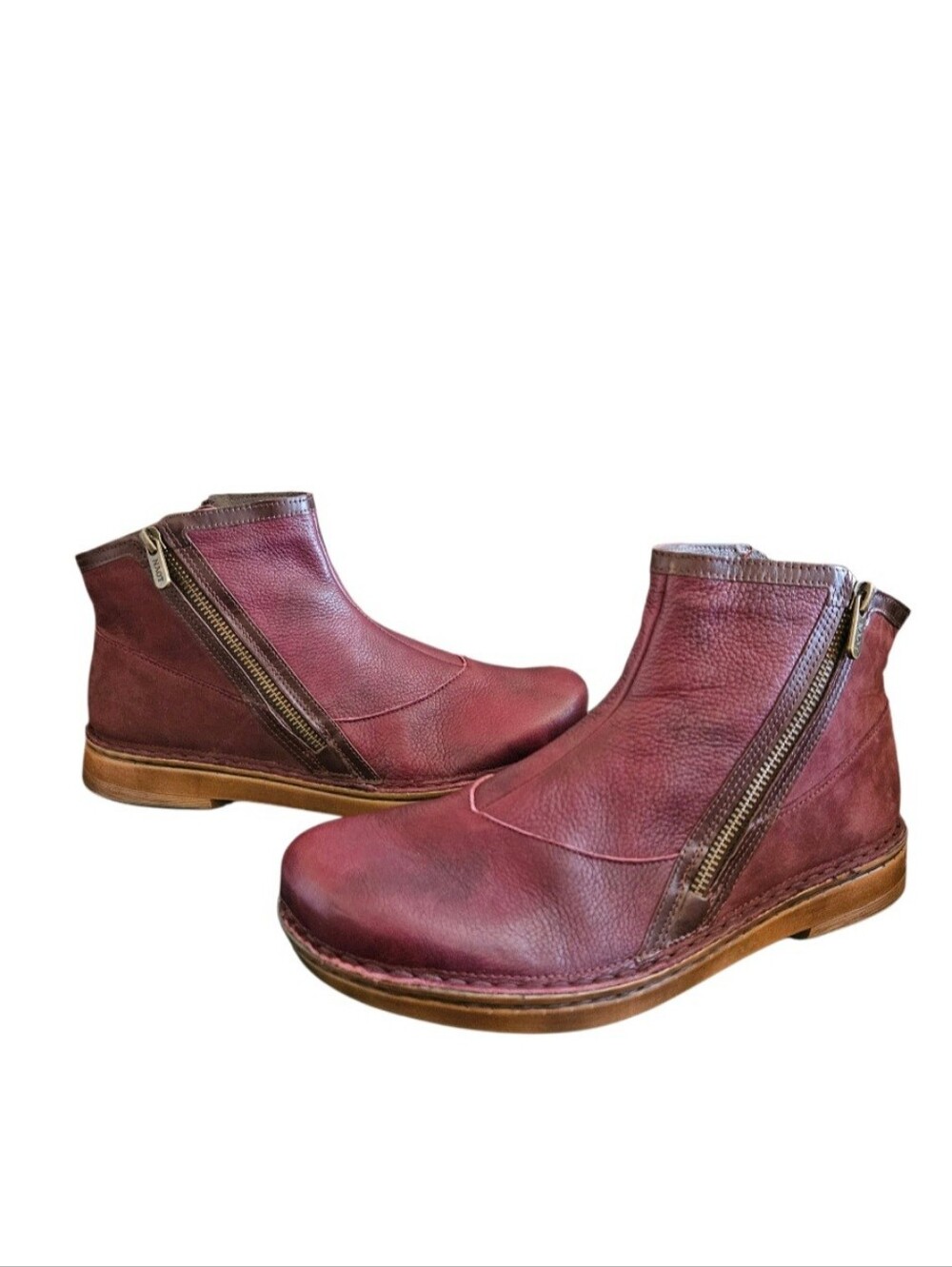 NAOT Women's Spello Bordeaux Leather/ Nubuck Ankle Boots Size 39 (8)